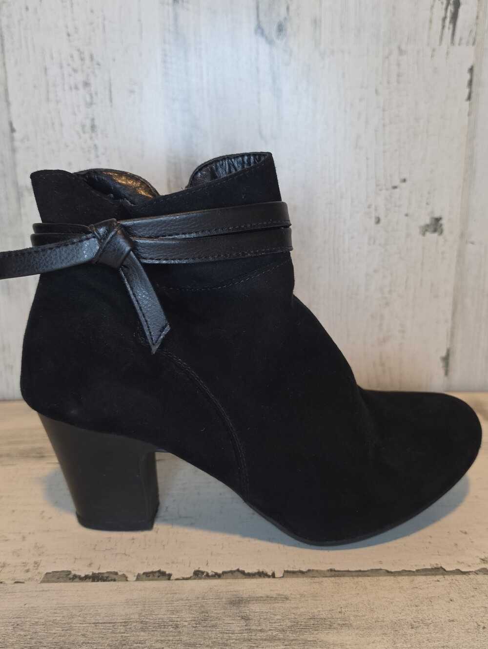 2 Pair Black Ankle Boots Womens 7.5 Western Y2K Boho Witchy Block Heel Booties - Picture 5 of 14